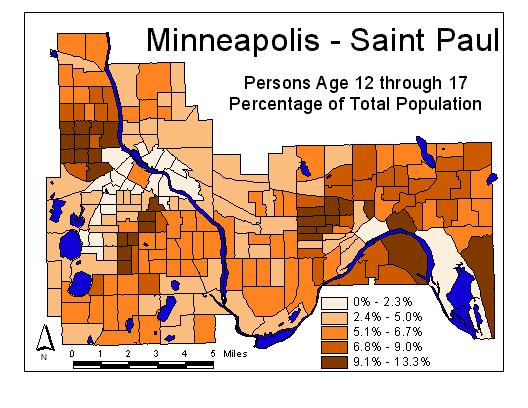 Age Map: 12 through 17
