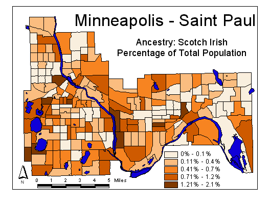 Map of Scotch Irish Ancestry