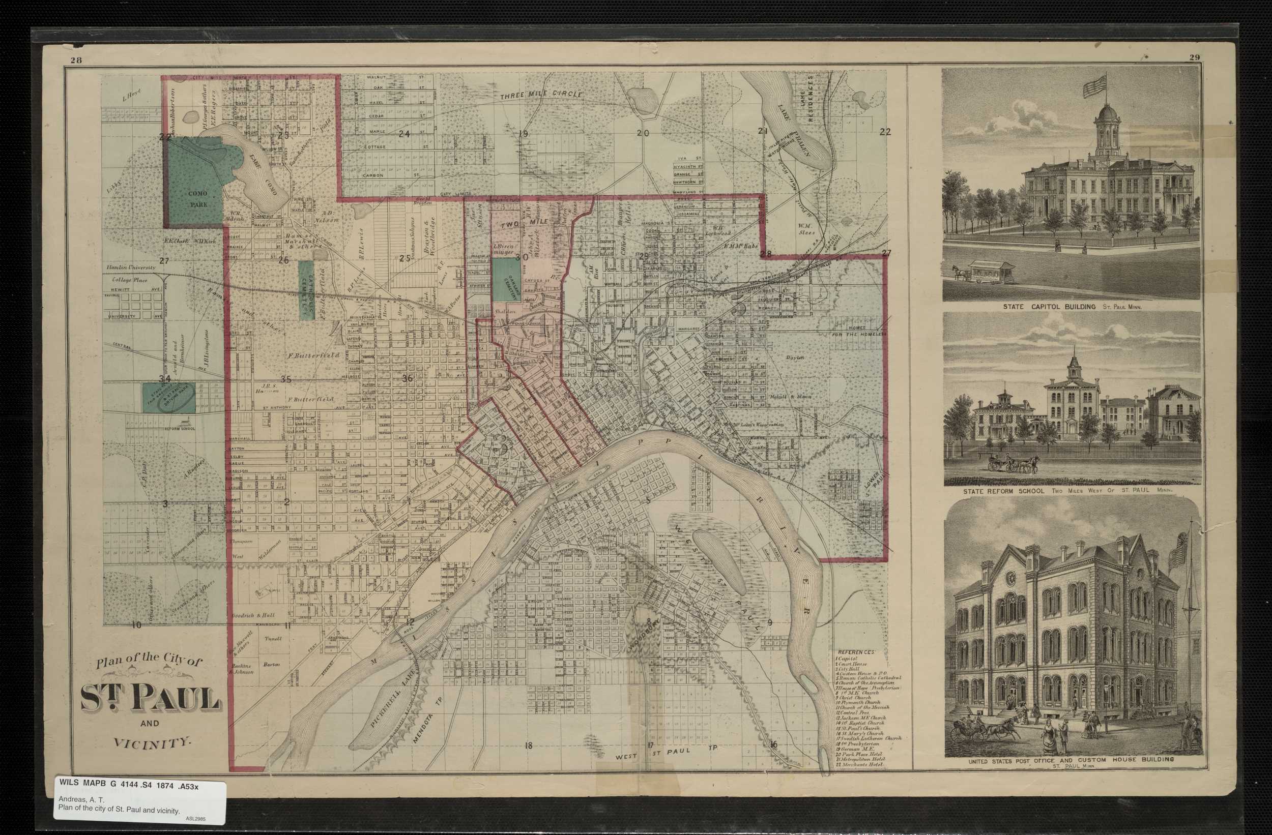 Beautifully restored map of Saint Paul, Minnesota from 1888 - KNOWOL
