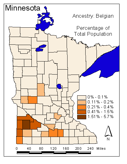 Map of Belgian Ancestry