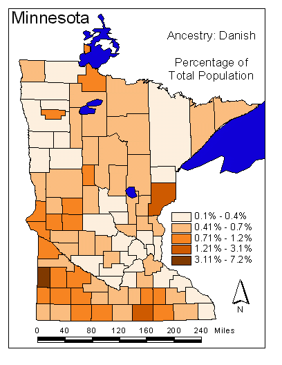 Map of Danish Ancestry