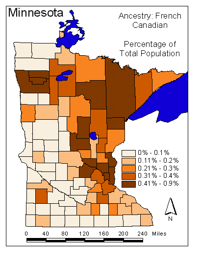 Map of French Canadian Ancestry