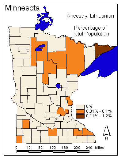 Map of Lithuanian Ancestry