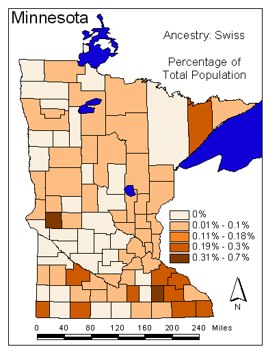 Map of Swiss Ancestry