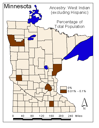 Map of West Indian (excluding Hispanic) Ancestry