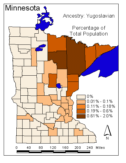 Map of Yugoslavian Ancestry