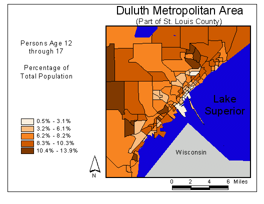 Age Map: 12 through 17