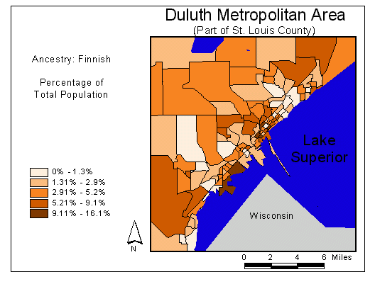 Map of Finnish Ancestry