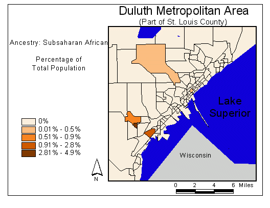 Map of Subsaharan African Ancestry