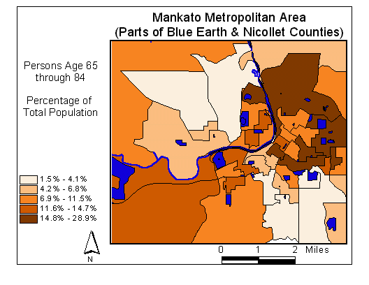 Age Map: 65 through 84