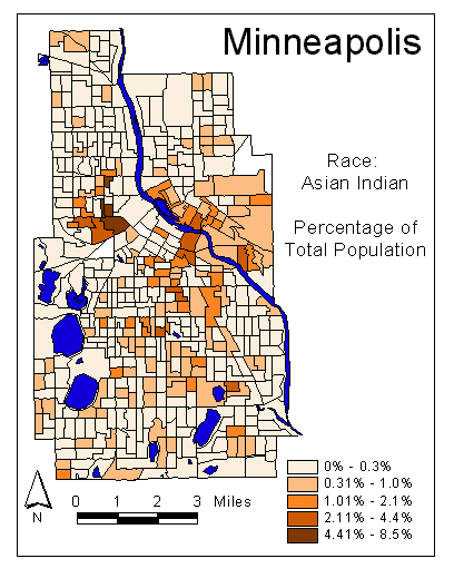 Race Map: Asian Indian