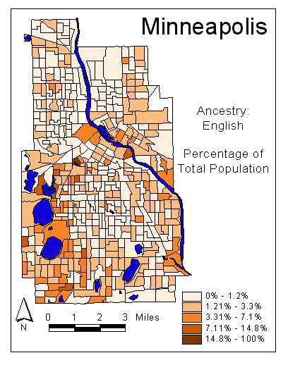 Map of English Ancestry