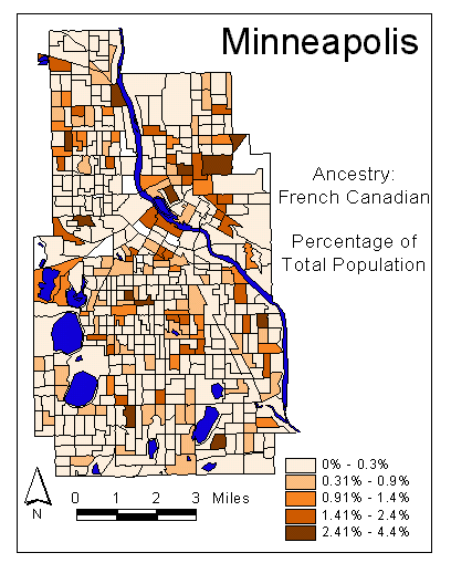 Map of French Canadian Ancestry