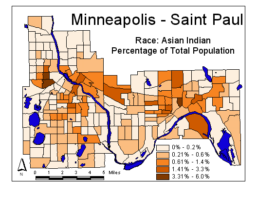 Race Map: Asian Indian