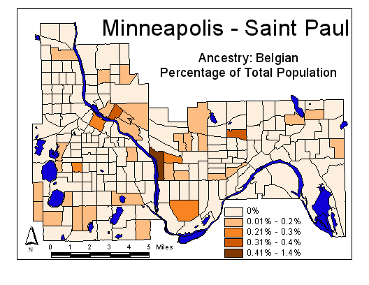 Map of Belgian Ancestry