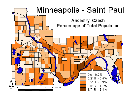 Map of Czech Ancestry