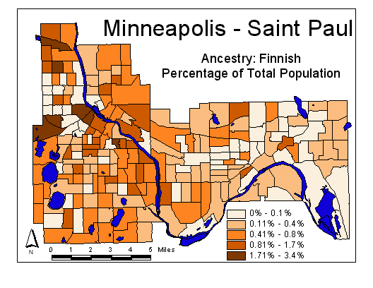 Map of Finnish Ancestry