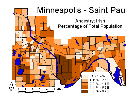 Map of Irish Ancestry