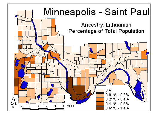 Map of Lithuanian Ancestry