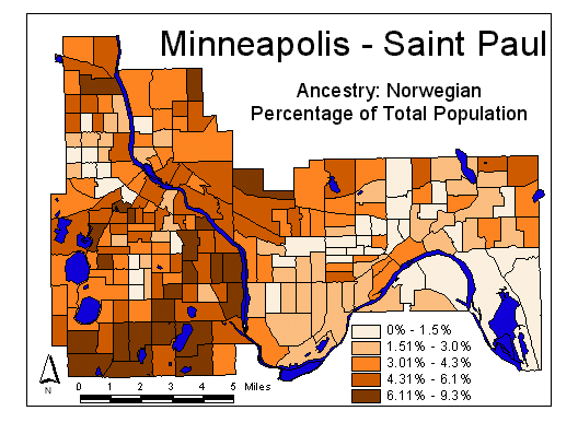 Map of Norwegian Ancestry