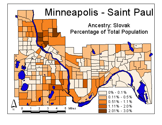 Map of Slovak Ancestry
