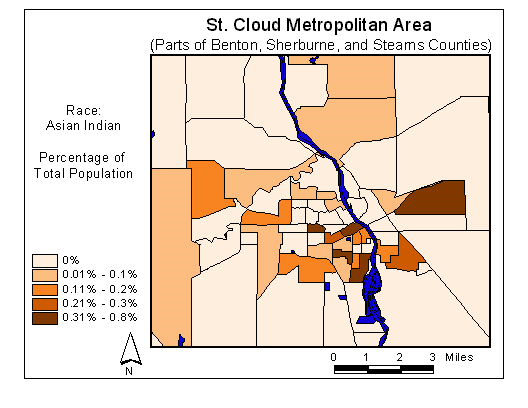 Race Map: Asian Indian