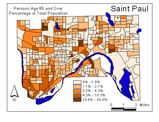 Age Map: 85 and Over