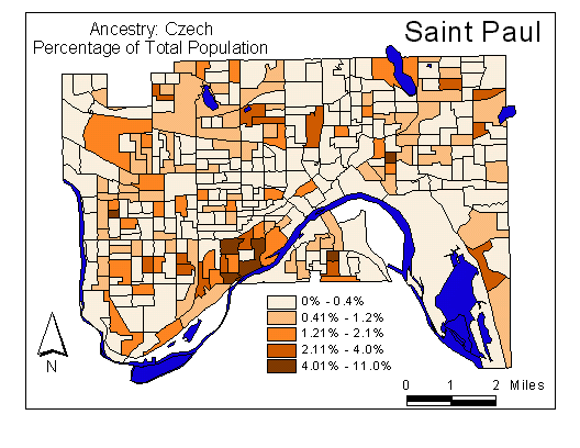 Map of Czech Ancestry