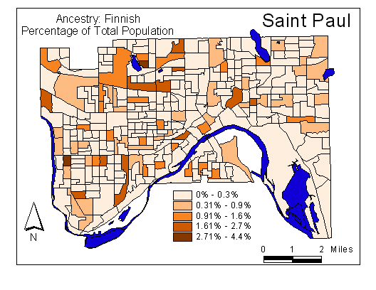 Map of Finnish Ancestry