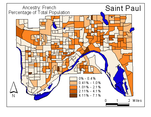 Map of French Ancestry