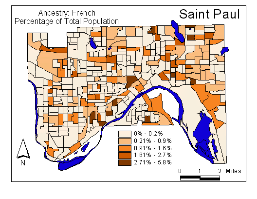 Map of French Canadian Ancestry