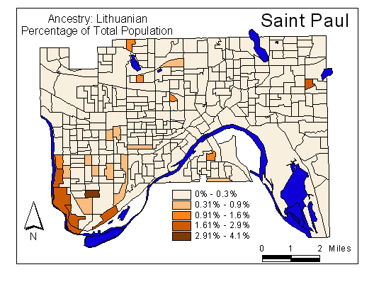 Map of Lithuanian Ancestry