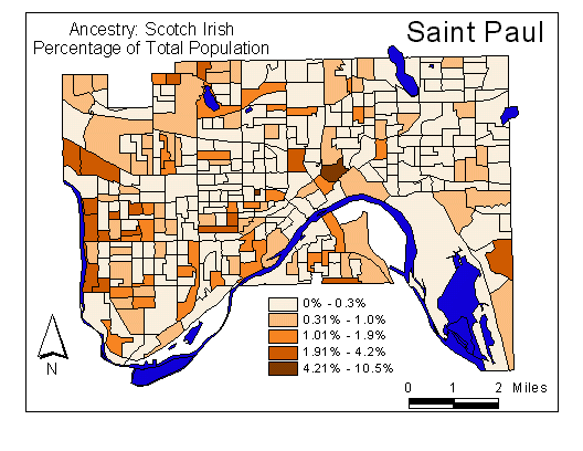 Map of Scotch Irish Ancestry