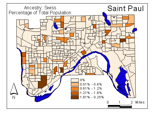 Map of Swiss Ancestry