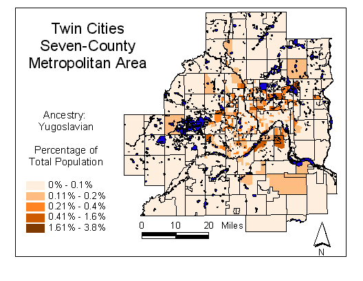 Map of Yugoslavian Ancestry