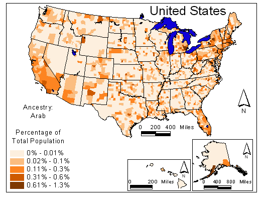 Map of Arab Ancestry