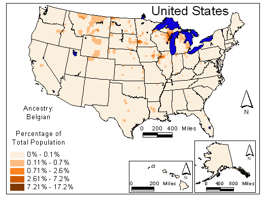Map of Belgian Ancestry