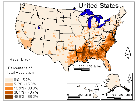 Race Map: Black