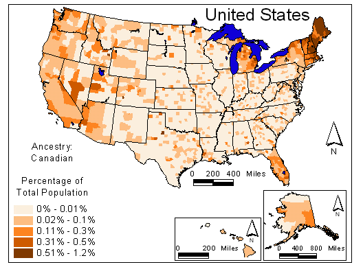 Map of Canadian Ancestry