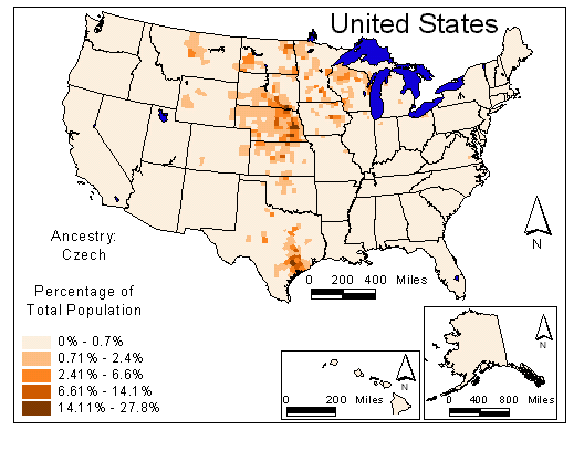 Map of Czech Ancestry