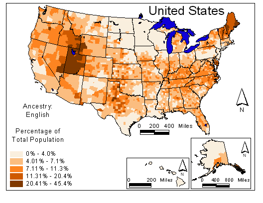 Map of English Ancestry