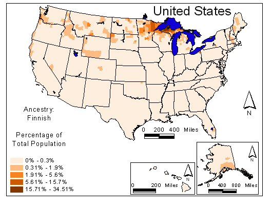 Map of Finnish Ancestry