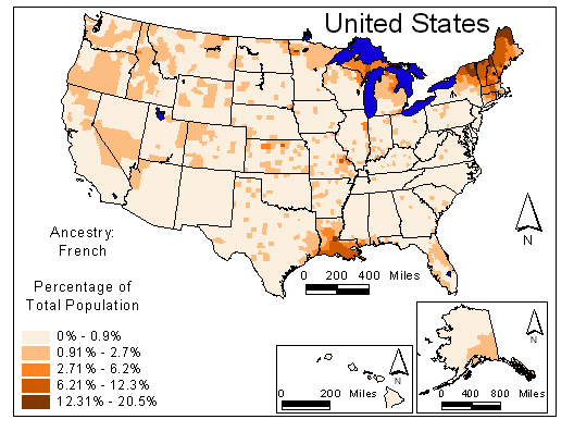 Map of French Ancestry