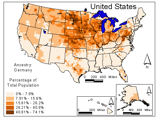 Map of German Ancestry