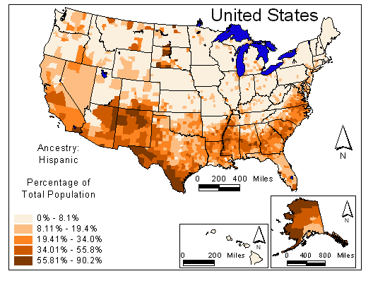 Map of Hispanic Ancestry