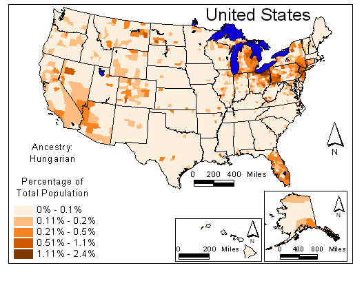Map of Hungarian Ancestry