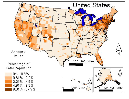 Map of Italian Ancestry