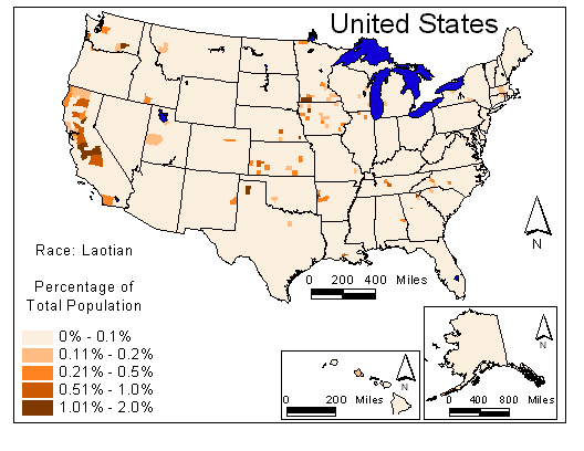 Race Map: Laotian