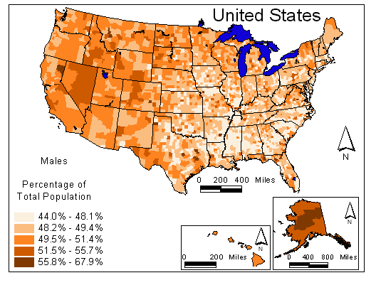 Gender Map: Males