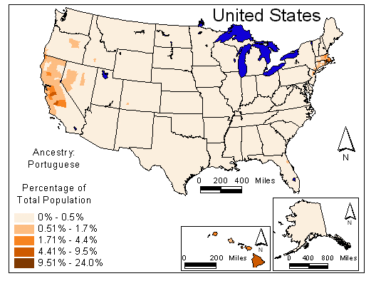 Map of Portuguese Ancestry